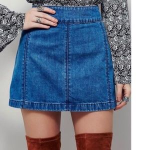 Free People Zip To It Denim Skirt - 10